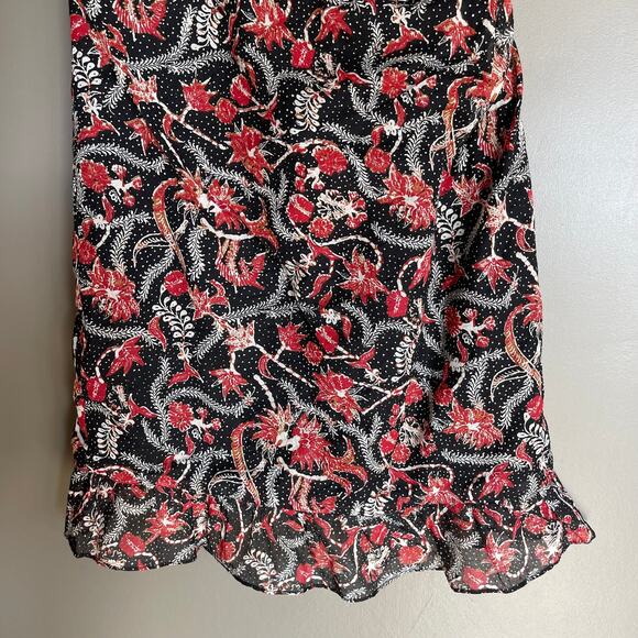 Isabel Marant Etoile Esther Dress Size XS One Shoulder‎ Printed Mini Ruffle Hem - Picture 14 of 16